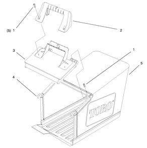 Grass Bag Assembly Diagram and Parts List for 20808 7900001 - 7999999 Toro Lawn Mower