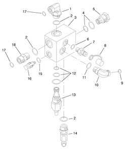 Counterbalance Manifold Assembly No. 92-5638 Diagram and Parts List for 30569 90001 - 90499 Toro Lawn Mower