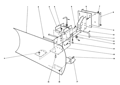 Grader Blade Assembly Model 59051 Diagram and Parts List for 38045 0000001 - 0999999 Toro Snow Blower