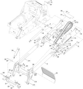 Loader Arm Assembly Diagram and Parts List for 22530 406500000 - 410149999 Toro Lawn Tractor Accessories