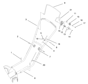 Handle And Controls Assembly Diagram and Parts List for 21042 8900001 - 8999999 Toro Lawn Mower