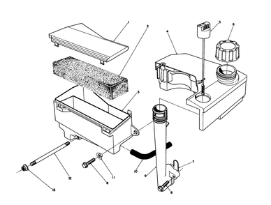 Air Cleaner & Fuel Tank Assembly (Engine Model No. Vmj8) Diagram and Parts List for 26624 0000001 - 0001101 Toro Lawn Mower