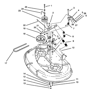 Brake Assembly (38" Cutting Unit) Diagram and Parts List for 71213 59000001 - 59100000 Toro Lawn Tractor