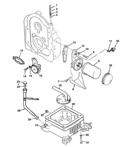 Oil System Diagram and Parts List for 74140 39000001 - 39999999 Toro Lawn Tractor