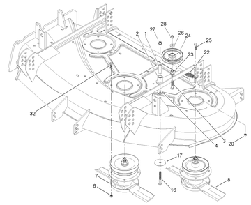 Spindle And Idler Assembly Diagram and Parts List for 30299TE (230000001-230999999)(2003) Toro Lawn Mower