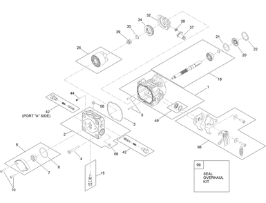 Hydraulic Pump Assembly No. 119-0177 Diagram and Parts List for 74536TE 413000000 - 417999999 Toro Lawn Tractor