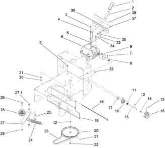 Transmission And Drive System Assembly Diagram and Parts List for 30314TE (260000001-260999999)(2006) Toro Lawn Mower
