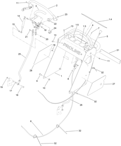 Operator Control Assembly Diagram and Parts List for 44410TE 400000000-406499999 Toro Lawn Mower