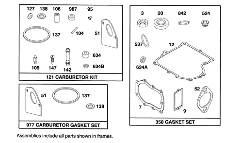 Engine Briggs & Stratton Model 28m707-0122-01 Diagram and Parts List for 71191 4900001 - 4999999 Toro Lawn Tractor