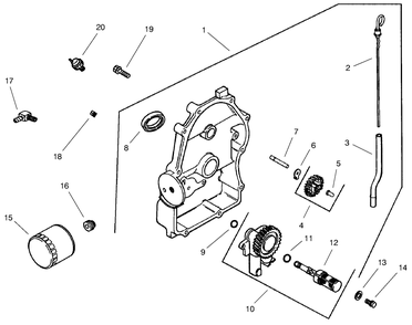 Group 3-Oil Pan/Lubrication (Models 73540 & 73541) Diagram and Parts List for 73540 8900001 - 8999999 Toro Lawn Tractor