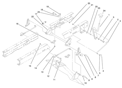 Height Of Cut Assembly Diagram and Parts List for 71189 8900001 - 8999999 Toro Lawn Tractor