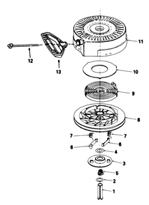Rewind Starter No. 590646 Diagram and Parts List for 38056C 9000001 - 9999999 Toro Snow Blower