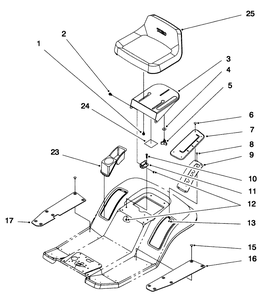 Seat Assembly Diagram and Parts List for 71192 5900001 - 5999999 Toro Lawn Tractor