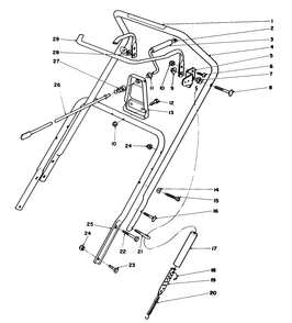 Handle Assembly Diagram and Parts List for 38181 0000001 - 0999999 Toro Snow Blower
