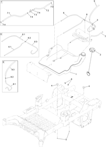 Fuel System Assembly Diagram and Parts List for 74002 400000000-409859942 Toro Lawn Tractor
