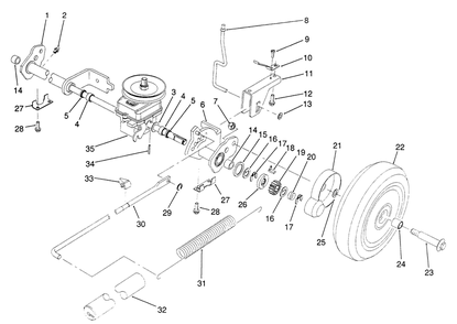 S. P. Rear Axle Assembly Diagram and Parts List for 20926B 1000001 - 1999999 Toro Lawn Mower