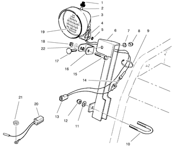 Light Assembly No. 66-7941 Diagram and Parts List for 38590 7900001 - 7999999 Toro Snow Blower
