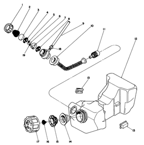 Fuel Tank Assembly Diagram and Parts List for 51660 9000001 - 9999999 Toro Trimmer