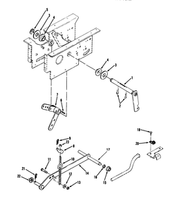 Hydrostatic Lift Linkage Diagram and Parts List for 73501 39000001 - 39999999 Toro Lawn Tractor