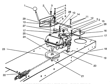 Transmission Linkage Assembly Diagram and Parts List for 56190 2000001 - 2999999 Toro Lawn Tractor