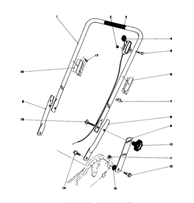 Handle Assembly Diagram and Parts List for 21666 0000001 - 0033908 Toro Lawn Mower
