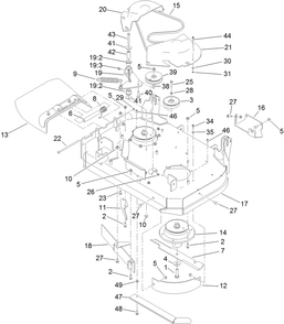 Deck Assembly Diagram and Parts List for 74534TE (313000001-313999999)(2013) Toro Lawn Mower