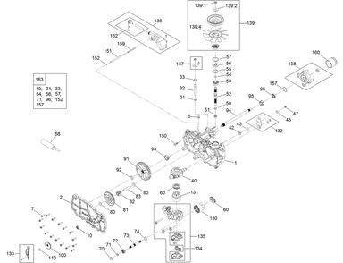 Rh Hydro Transmission Assembly No. 139-7451 Diagram and Parts List for 75746TA 410040000 - 411599999 Toro Lawn Tractor