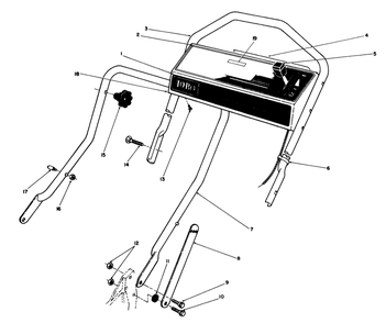 Control Panel Handle Assembly Diagram and Parts List for 20526C 9000001 - 9999999 Toro Lawn Mower