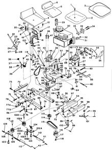 Chassis And Engine Assembly Diagram and Parts List for 57050 8000001 - 8999999 Toro Lawn Tractor