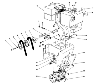 Engine Assembly Diagram and Parts List for 38565 8000001 - 8999999 Toro Snow Blower
