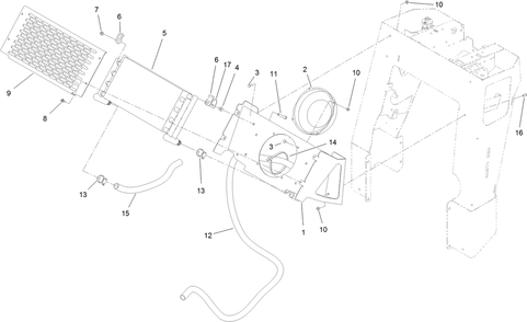 Oil Cooler Assembly Diagram and Parts List for 23208 409550000 - 410479999 Toro Stump Grinder