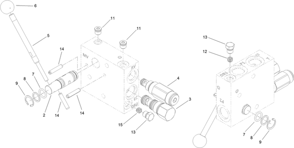 Control Valve Assembly No. 127-6591 Diagram and Parts List for 25403 400000000 - 401399999 Toro Lawn Tractor Accessories