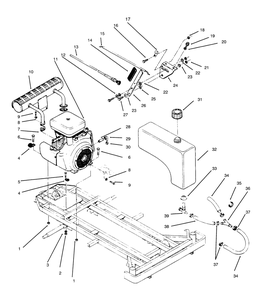 Engine And Fuel Systems Diagram and Parts List for 74140 690001 - 699999 Toro Lawn Tractor