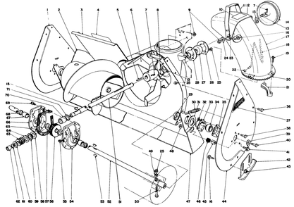 Auger Assembly Diagram and Parts List for 38080 5000001 - 5999999 Toro Snow Blower