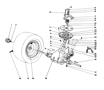 Transaxle & Clutch Assembly Diagram and Parts List for 57360 6000001 - 6999999 Toro Lawn Tractor