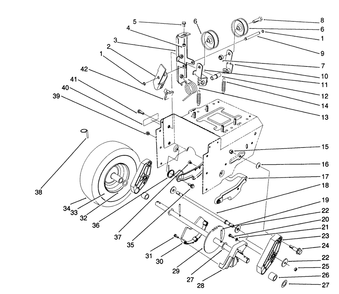 Traction Drive Assembly Diagram and Parts List for 38574 2000001 - 2999999 Toro Snow Blower