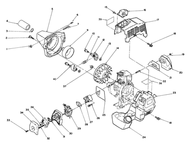 Engine Assembly Diagram and Parts List for 51652 2000001 - 2999999 Toro Trimmer