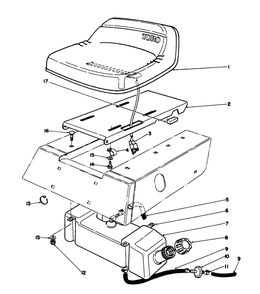 Seat & Gas Tank Assembly Diagram and Parts List for 56132 2000001 - 2999999 Toro Lawn Tractor