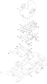 Seat Mounting Assembly Diagram and Parts List for 72906 412200000 - 999999999 Toro Lawn Tractor