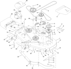 Deck Assembly Diagram and Parts List for 74926 402090000-403005769 Toro Lawn Mower