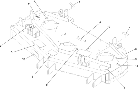 Deck Decal Assembly Diagram and Parts List for 74410 (260002001-260999999)(2006) Toro Lawn Mower