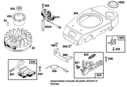 Engine Gts-150 Diagram and Parts List for 20766BC 49000001 - 49999999 Toro Lawn Mower