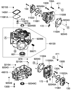 Cylinder And Crankcase Assembly Diagram and Parts List for 74945CP (290000001-290999999)(2009) Toro Lawn Mower