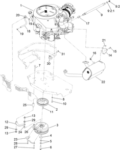 Part Location Diagram of 109-9218 Toro BRACKET-MUFFLER