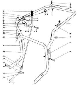 Controls & Handle Assembly (Model 62922) Diagram and Parts List for 62911 4000001 - 4999999 Toro Leaf Blower / Vacuum