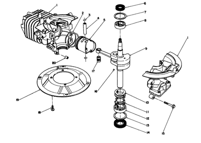 Crankshaft Assembly (Model No. 47pk9-3) Diagram and Parts List for 22036 0000001 - 0999999 Toro Lawn Mower