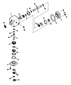 Gear Box Assembly Diagram and Parts List for 30754 (800001-899999)(1988) Toro Lawn Tractor