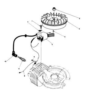 Flywheel & Magneto Assembly (Engine Model No. 47pm1-5) Diagram and Parts List for 38186 3900001 - 3999999 Toro Snow Blower