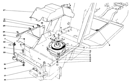 Clutch & Pulley Assembly Diagram and Parts List for 57357 3000001 - 3999999 Toro Lawn Tractor