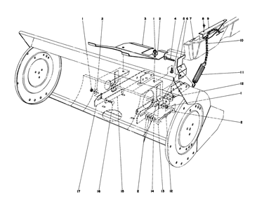 Auger Mounting Assembly Diagram and Parts List for 59136 0000001 - 0999999 Toro Snow Blower